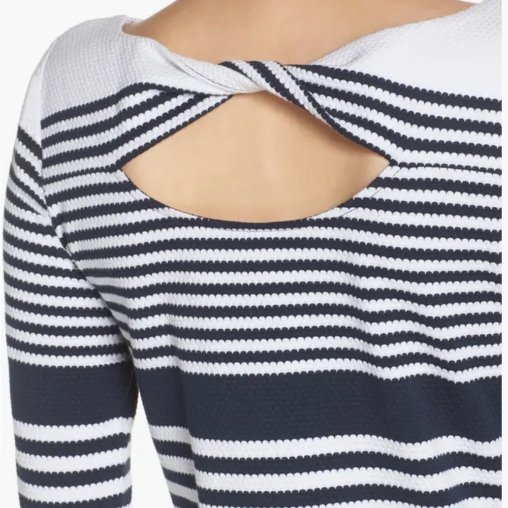 Lilly Pulitzer Bay Stripe Dress - True Navy Coconut Stripe Jacquard - Picture 2 of 7